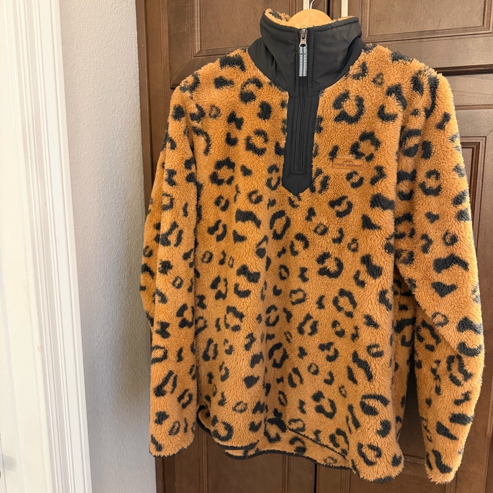 Simply Southern Leopard Print Fuzzy Jacket